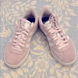 Adidas Pink Minimalist Sneakers with Suede Texture